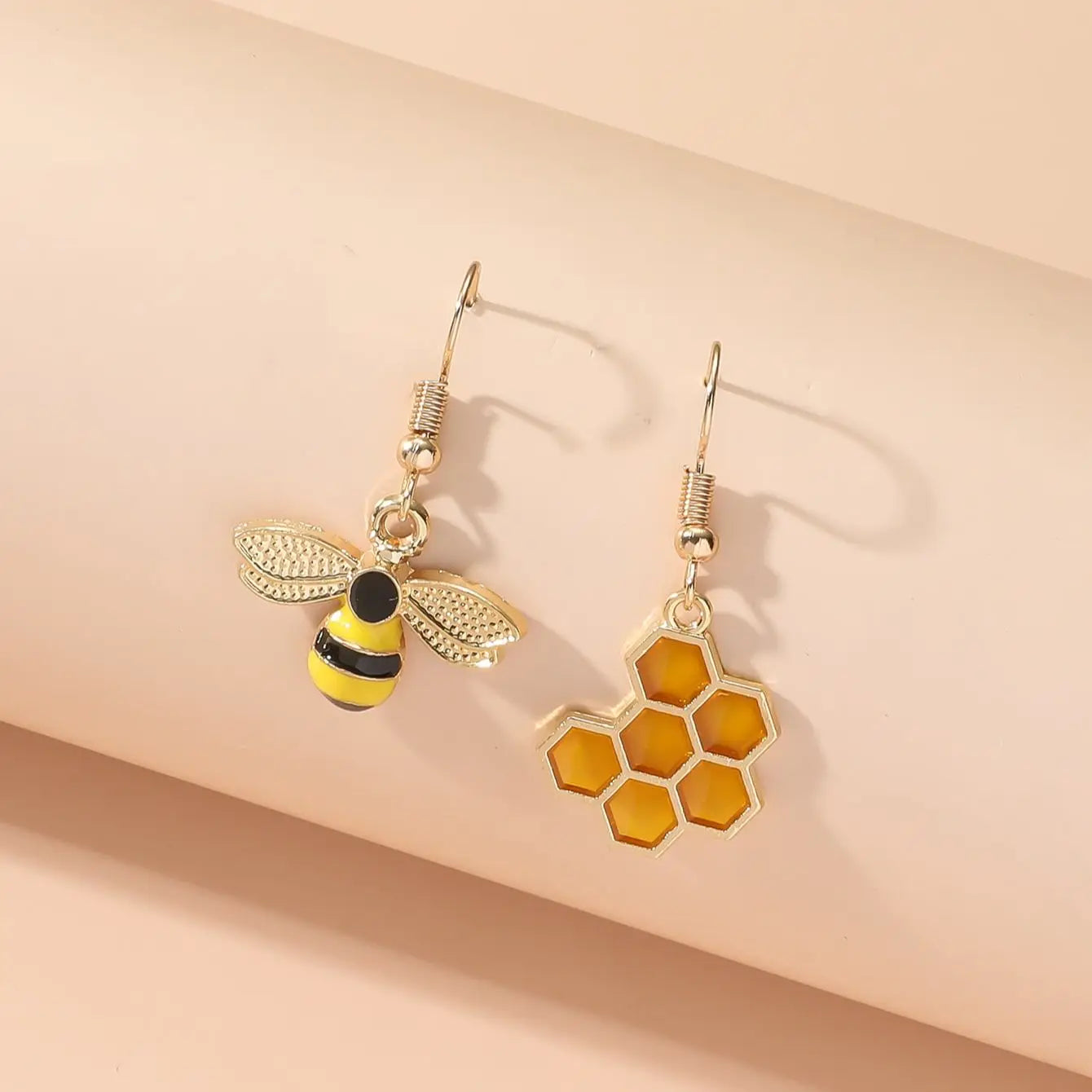 Asymmetrical Bee Earrings
