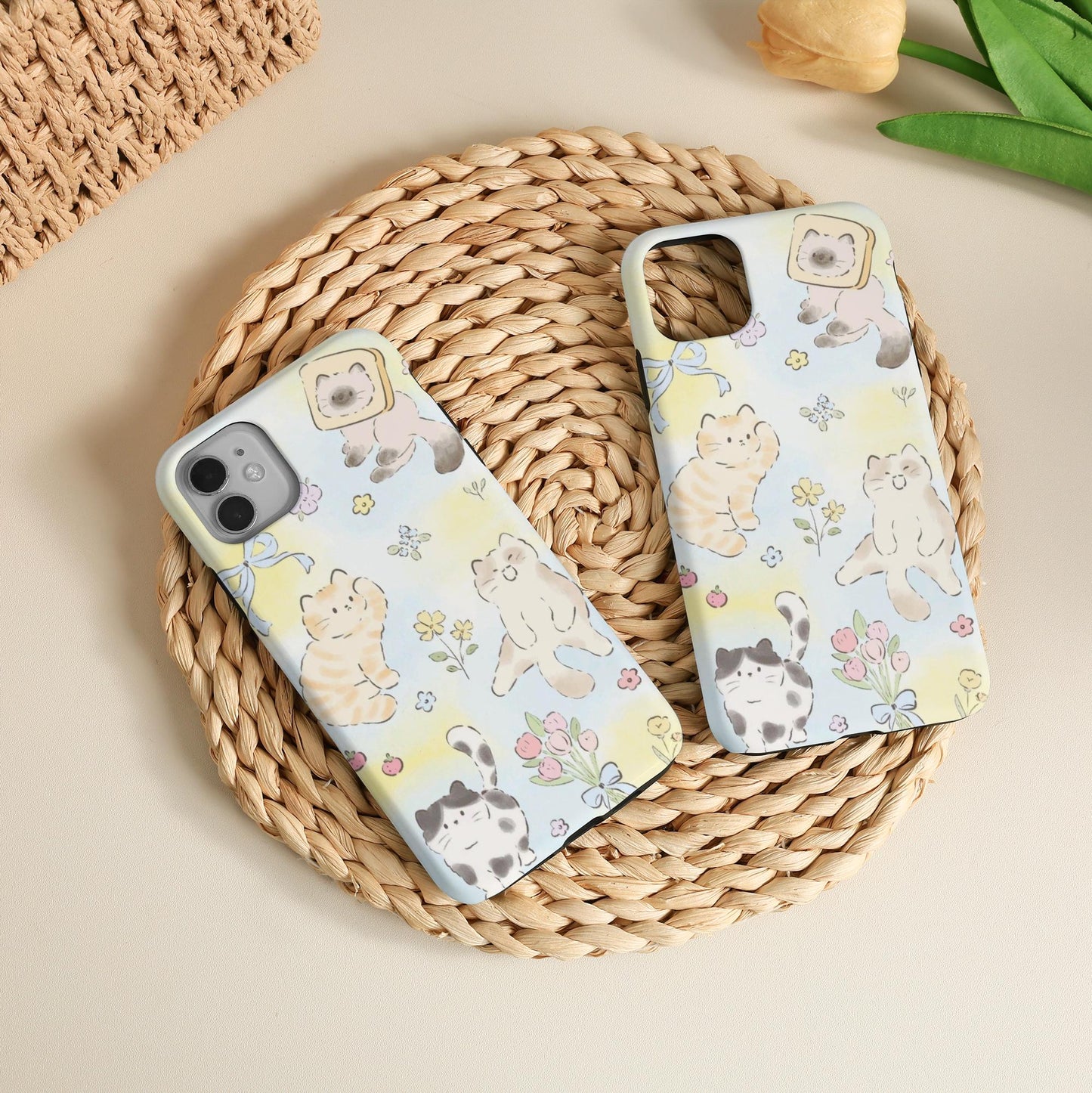 Cute Flower Cat Phone Case
