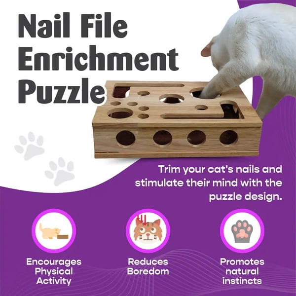 Cat Nail File Puzzle Box