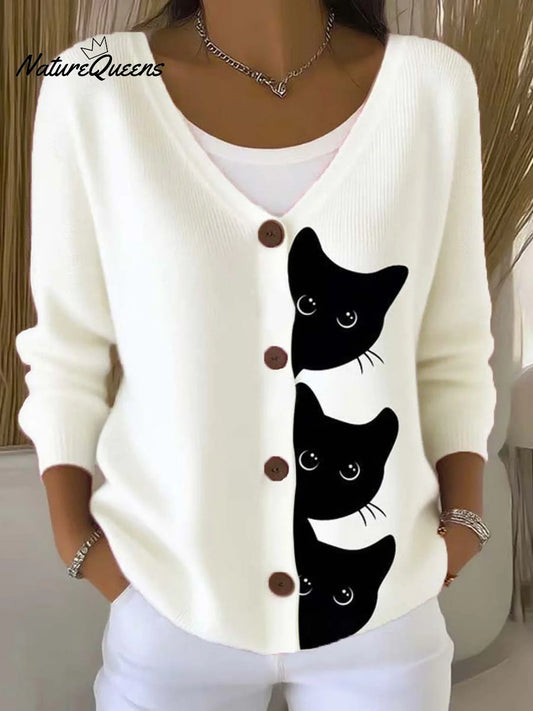 Fun Black Cat Print