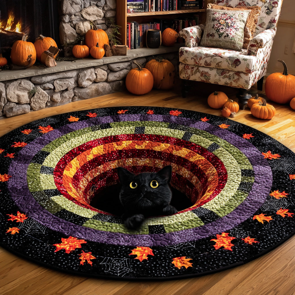 Cat Quilted Round Mat