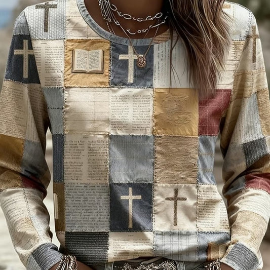 Faith Print Long Sleeve T-Shirt