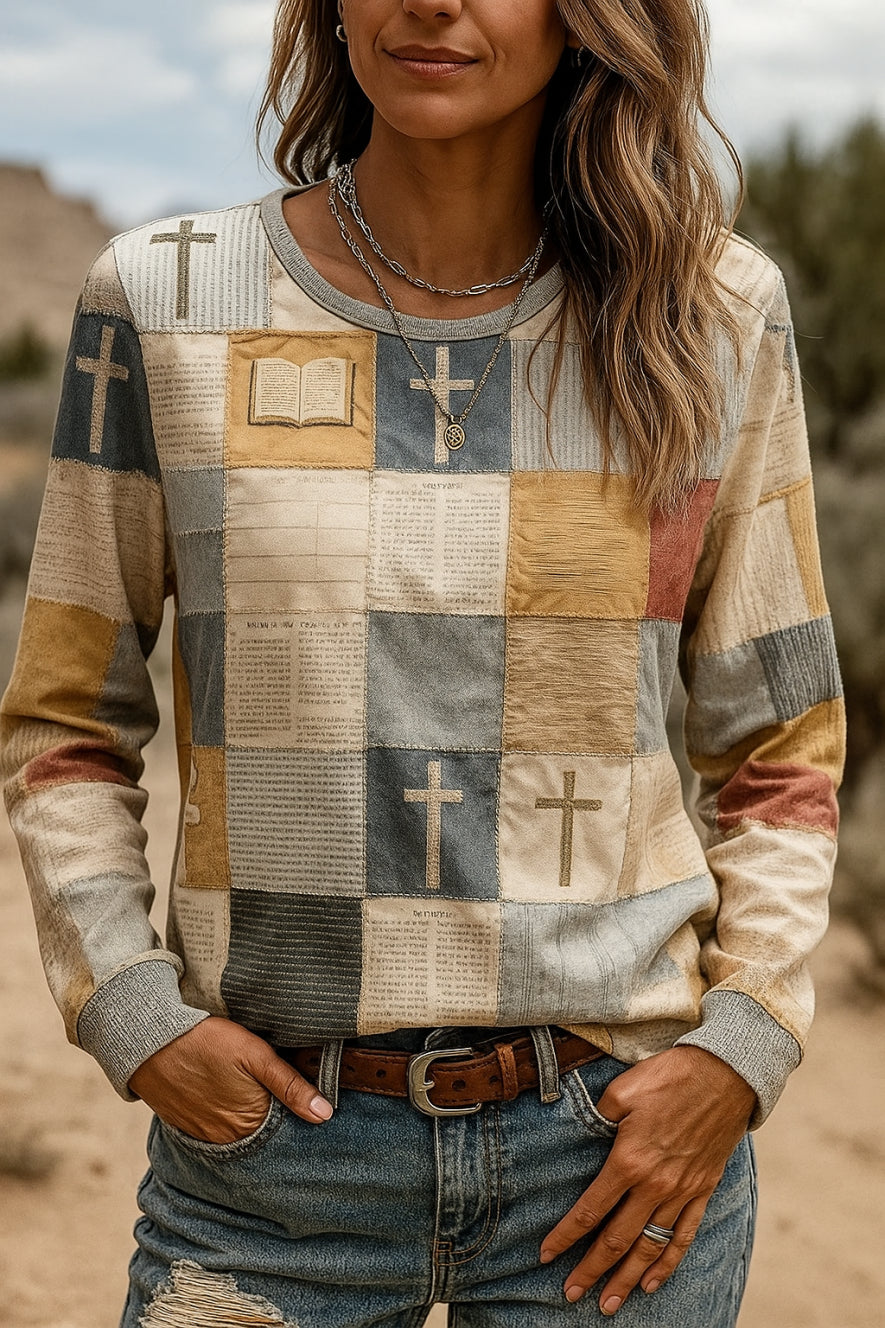 Faith Print Long Sleeve T-Shirt